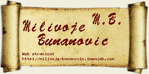 Milivoje Bunanović vizit kartica